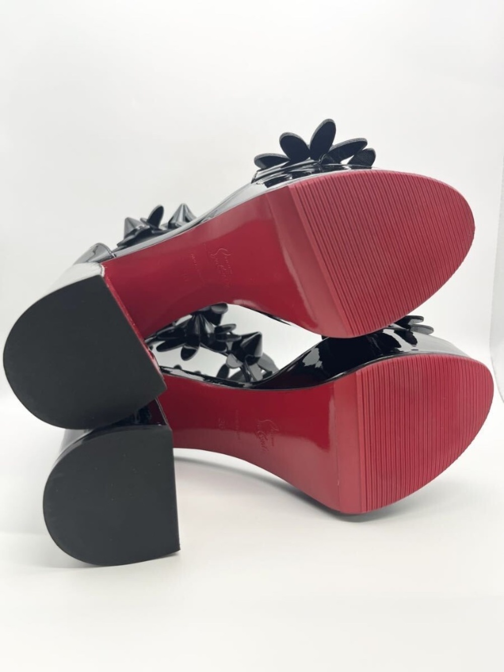 Christian Louboutin Daisy Spikes Alta 130 Black Patent Platform Sandals EU 36 - Picture 9 of 10